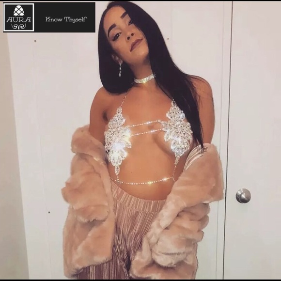 Sexy Diamond Bra Club Top Party Rave - Picture 7 of 7